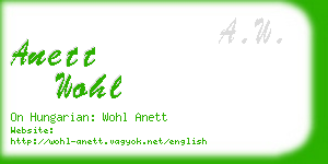 anett wohl business card